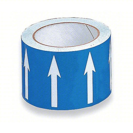 Harris DA-3WB Arrow Tape Blue, White, 4 in Wd, 54 ft Roll Lg