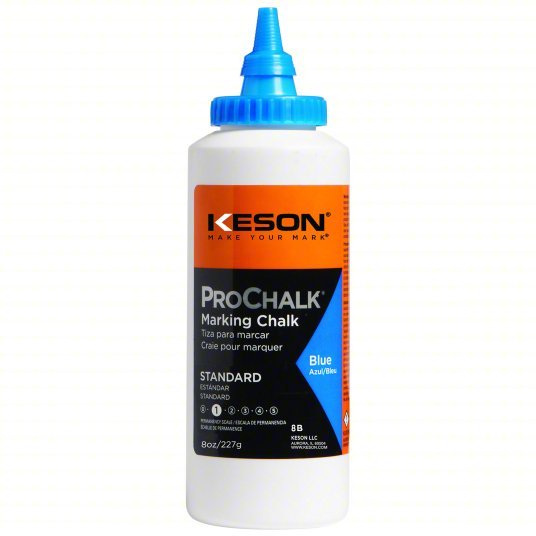 Keson 8B Marking Chalk Refill Blue, Std, 8 oz Size, Tapered Refill Tip with Cap