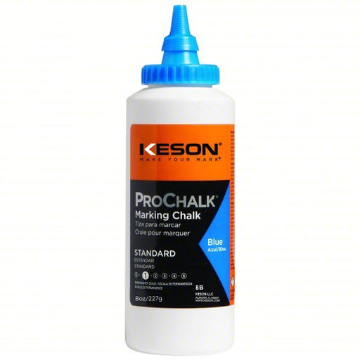 Keson 8B Marking Chalk Refill Blue, Std, 8 oz Size, Tapered Refill Tip with Cap