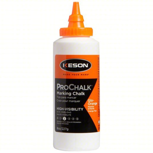 Keson 8GO Marking Chalk Refill High Visibility Orange, 8 oz Size, Tapered Refill Tip with Cap