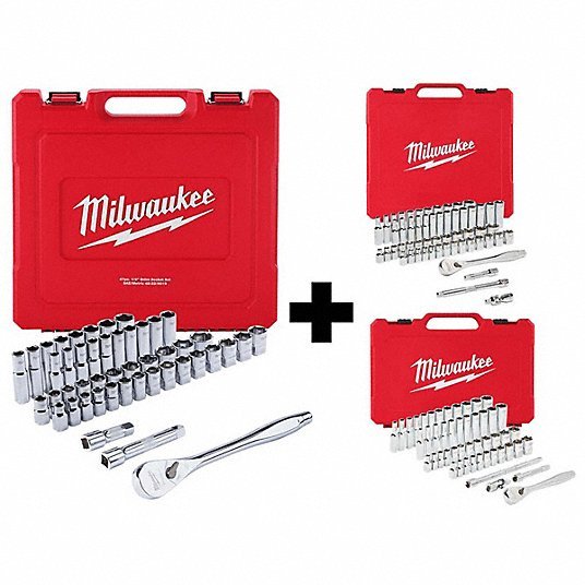 Milwaukee 48-22-9010 Rachet 47pc 1/2", 3/8" 56pc, 1/4" 50pc