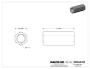 McMaster 90264A525 Zinc-Plated Steel Coupling Nut Low-Strength, 5/8"-11 Thread Size, 13/16" Wide