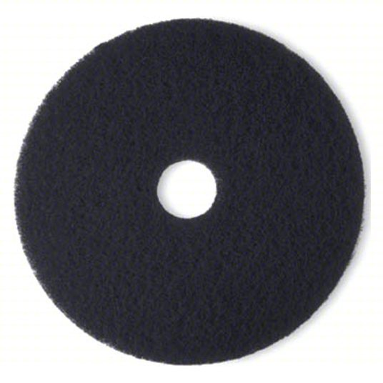 3M 7300 Stripping Pad Stripping, Black, 20 in Dia, Nylon, 5 PK