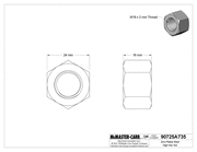 McMaster 90725A735 Zinc-Plated Steel High Hex Nut Class 8, M16 x 2 mm Thread