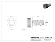McMaster 91251A240 Black-Oxide Alloy Steel Socket Head Screw 10-24 Thread Size, 3/8" Long PK100