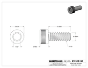 McMaster 91251A242 Black-Oxide Alloy Steel Socket Head Screw 10-24 Thread Size, 1/2" Long PK100