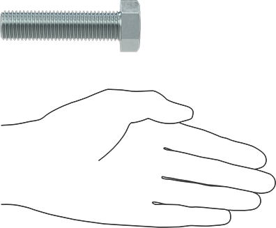 McMaster 91280A911 Medium-Strength Class 8.8 Steel Hex Head Screw Zinc-Plated, M20 x 2.5 mm Thread, 80 mm Long, Fully Threaded