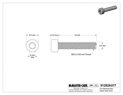 McMaster 91292A017 18-8 Stainless Steel Socket Head Screw M2.5 x 0.45 mm Thread, 14 mm Long 50PK