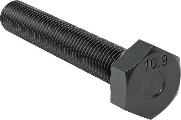 McMaster 91310A527 High-Strength Class 10.9 Steel Hex Head Screw, M10 x 1.25 mm Thread Size, 60 mm Long, Fully Threaded, Pack of 10