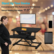 Versadesk VDPR PowerRiser 32" x 24" Electric Standing Desk Converter for Dual Monitor, Black