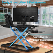Versadesk VDPR PowerRiser 32" x 24" Electric Standing Desk Converter for Dual Monitor, Black