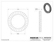 McMaster 91812A724 Extreme-Vibration-Resistant Wedge Lock Washer, 316 Stainless Steel, for M20 Screw Size, 0.840" ID, 1.210" OD