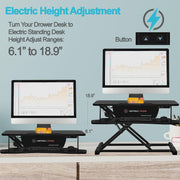 Versadesk VDPR PowerRiser 32" x 24" Electric Standing Desk Converter for Dual Monitor, Black
