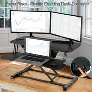 Versadesk VDPR PowerRiser 32" x 24" Electric Standing Desk Converter for Dual Monitor, Black