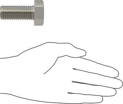 McMaster 93190A880 Super-Corrosion-Resistant 316 Stainless Steel Hex Head Screw 7/8"-9 Thread Size, 2" Long