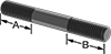 McMaster 93275A052 Black-Oxide Steel Threaded on Both Ends Setup Stud, M12 x 1.75 mm Thread, 31 mm Thread Lengths, 95 mm Long