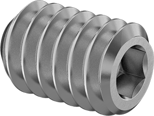 McMaster 93386A454 400 Nickel Alloy Cup-Point Set Screw 1/4"-20 Thread, 3/8" Long