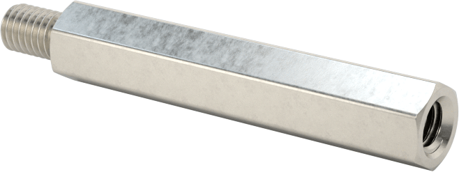 McMaster 93655A360 Male-Female Threaded Hex Standoff, 18-8 Stainless Steel, 4.500 mm Hex, 25 mm Long, M3 x 0.50 mm Thread