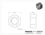 McMaster 94166A160 Black-Oxide High-Strength Steel Hex Nut, Class 10, M12 x 1.75 mm Thread Size, Pack of 10