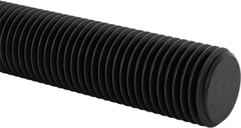 McMaster 94210A182 Medium-Strength Threaded Rod, Black-Oxide Grade B7 Steel, 3/8"-24 Thread Size, 3 Feet Long