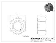 McMaster 94223A110 Extreme-Strength Steel Hex Nut, Class 12, M18 x 2.5 mm Thread Size