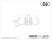McMaster 9433K751 302 Stainless Steel Extension Spring with Hook Ends 1.75" Long, 0.5" OD, 0.041" Wire Diameter