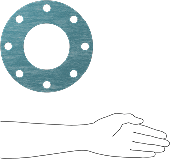 McMaster 9472K641 Oil-Resistant Aramid/Buna-N Gasket with Bolt Holes, for 4 Pipe Size, ANSI Class 150, 1/16" Thick