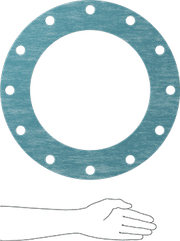 McMaster 9472K646 Oil-Resistant Aramid/Buna-N Gasket with Bolt Holes, for 12 Pipe Size, ANSI Class 150, 1/8" Thick