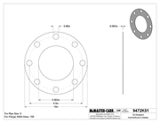 McMaster 9472K642 Oil-Resistant Aramid/Buna-N Gasket with Bolt Holes, for 5 Pipe Size, ANSI Class 150, 1/16" Thick