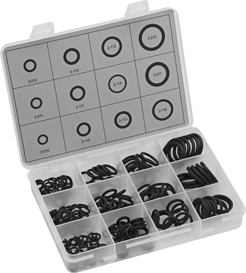 McMaster 9486K63 Oil-Resistant Buna-N O-Ring Assortment, 200 Pieces, 12 Dash Number Sizes