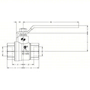 Apollo 94A10801 Manual Two-Way Ball Valve 2 in, Brass, Straight, FNPT x FNPT, 600 psi Max. Pressure (CWP)