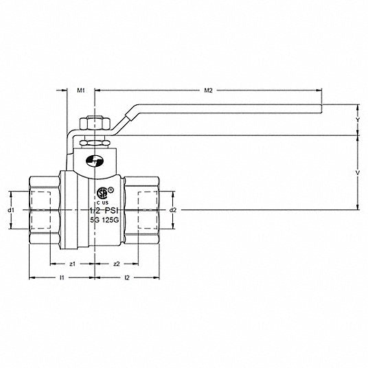Apollo 94A10001 Manual Two-Way Ball Valve 3 in, Brass, Straight, FNPT x FNPT, 400 psi Max. Pressure (CWP)