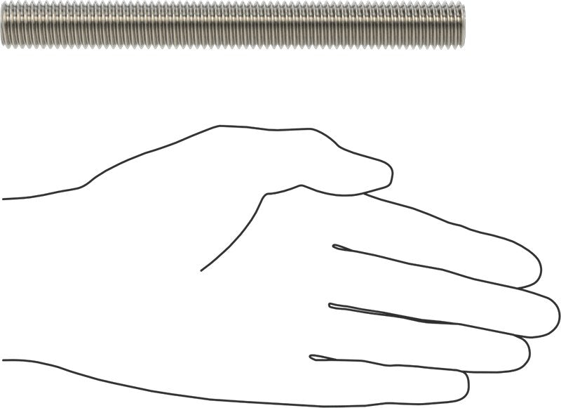McMaster 96545A246 Fully Threaded Corrosion Resistant Rod Grade B8m 316 SS, 5/8"-11 Thread Size, 6" Long