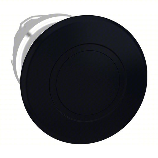 Schneider ZB4BT2 Push Button Operator: 22 mm Size, Maintained Push / Maintained Pull, Black, Metal