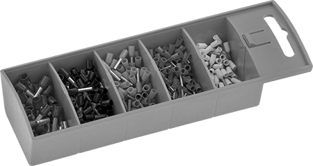 McMaster 9689K12 Wire Ferrule Assortment for 1 Wire, Polypropylene Insulated Barrel, 100 Pieces - Redwood.KV9689K12