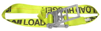 Lift-All 61009 Tie Down Strap, Ratchet, Snap-Hook, Gen Purpose, 2 in Wd, 3,300 lb WLL, Yellow, 27 ft Lg