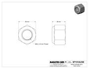 McMaster 97131A230 High-Profile Nylon-Insert Locknut Medium-Strength, Zinc Plated Steel, M24 x 3 mm Thread