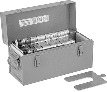 McMaster 97235K885 18-8 Stainless Steel Slotted Shim 260-Piece Assortment, Trade Size H