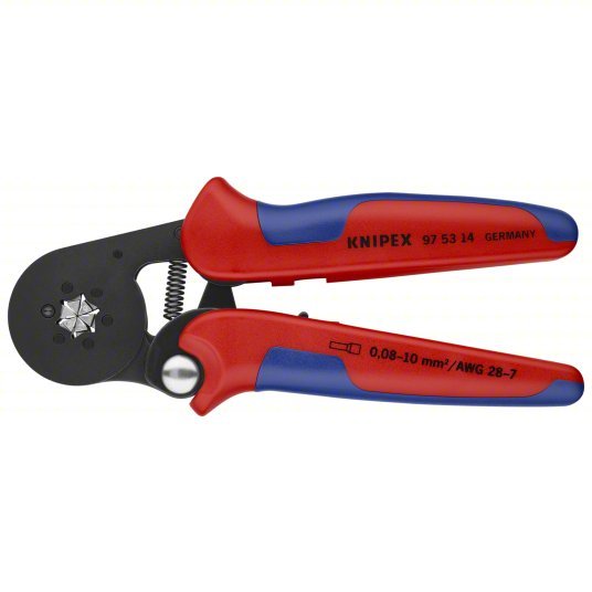 Knipex 97 53 14 Crimper Insulated Single Ferrules/Non-Insulated Single Ferrules, Hexagon Crimp, 28 AWG