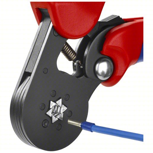 Knipex 97 53 14 Crimper Insulated Single Ferrules/Non-Insulated Single Ferrules, Hexagon Crimp, 28 AWG