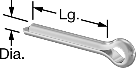 McMaster 98355A190 316 Stainless Steel Cotter Pin 5/32" Diameter, 1-1/2" Long PK25