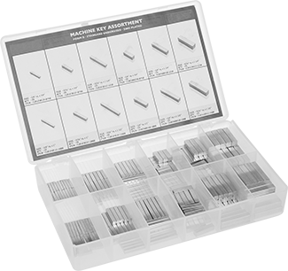 McMaster 98800A120 Zinc-Plated Steel Undersized Machine Key Assortment with 300 Pieces