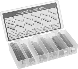 McMaster 98800A130 Zinc-Plated Steel Undersized Machine Key Assortment Rounded, with 25 Pieces