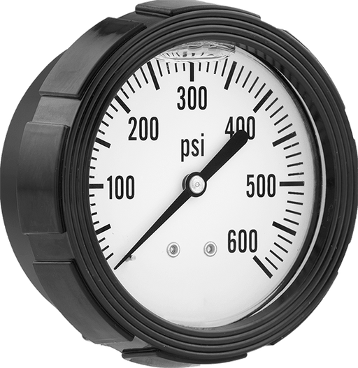 McMaster 9880T21 Vibration-&Corrosion-Resistant Pressure Gauge, High-Clarity, 1/4 NPT Center Back Connection, 2-1/2" Dial