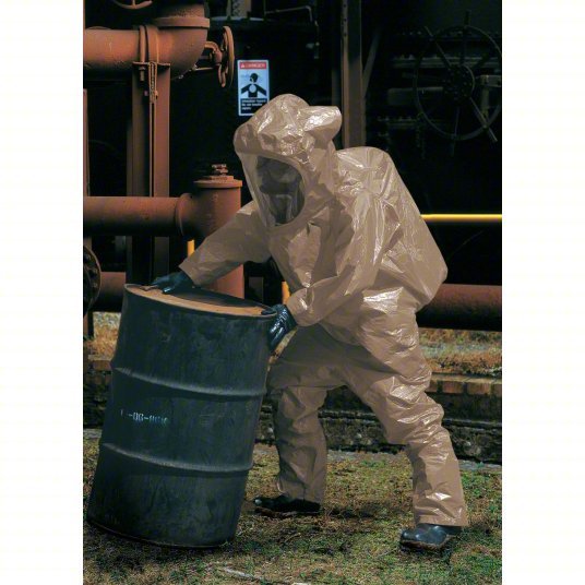 Dupont RC550TTNXL000100 Encapsulated Suit Hook-and-Loop, Front, Tan, Taped Seam, Fully Encapsulated Suit, Protective