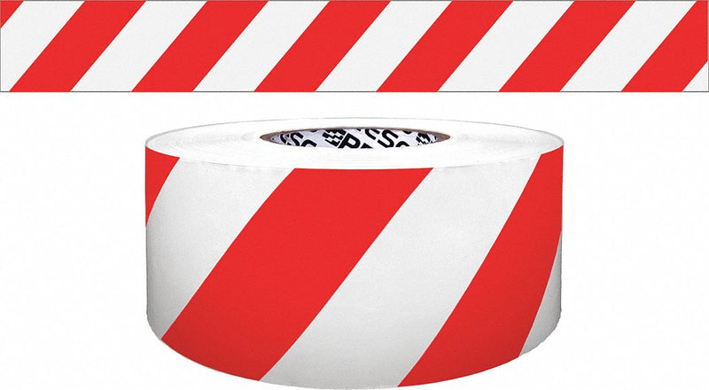 Approved Vendor B324W18-200 Barricade Tape, 200 ft Lg, 3 in Wd, No Legend Legend, Polyethylene, Red/White Color