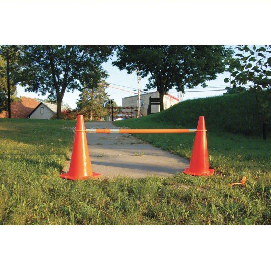 Redwood RW9XPY3 Telescoping Traffic Cone Bar, ABS, 2 in Dia, 62-1/4 in to 104-3/4 in L, Orange