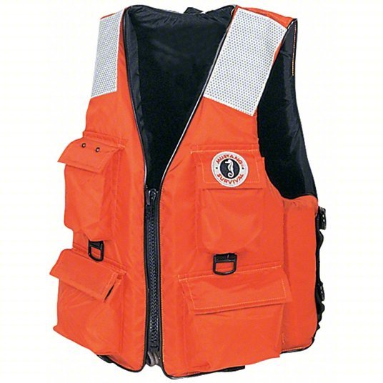 Mustang Survival MV3128T2-2-M-216 Life Jacket Orange, Type III, 15 1/2 lb Buoyancy, SOLAS-Grade Reflective, M