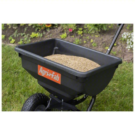 Agri-Fab 45-0531 Broadcast Spreader 85 lb Capacity, Pneumatic, Fixed T, Broadcast, Cable, 10 ft Spread Wd
