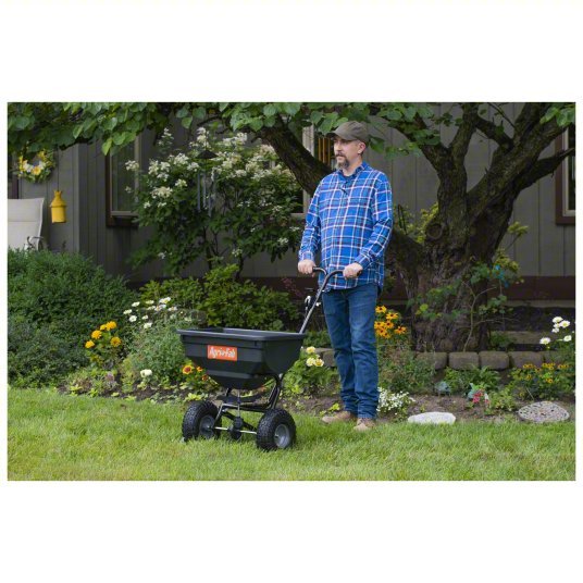 Agri-Fab 45-0531 Broadcast Spreader 85 lb Capacity, Pneumatic, Fixed T, Broadcast, Cable, 10 ft Spread Wd